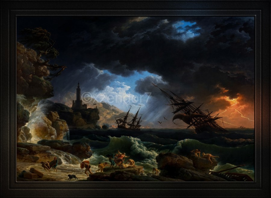 A Shipwreck in Stormy Seas Tempete by Claude Joseph Vernet by